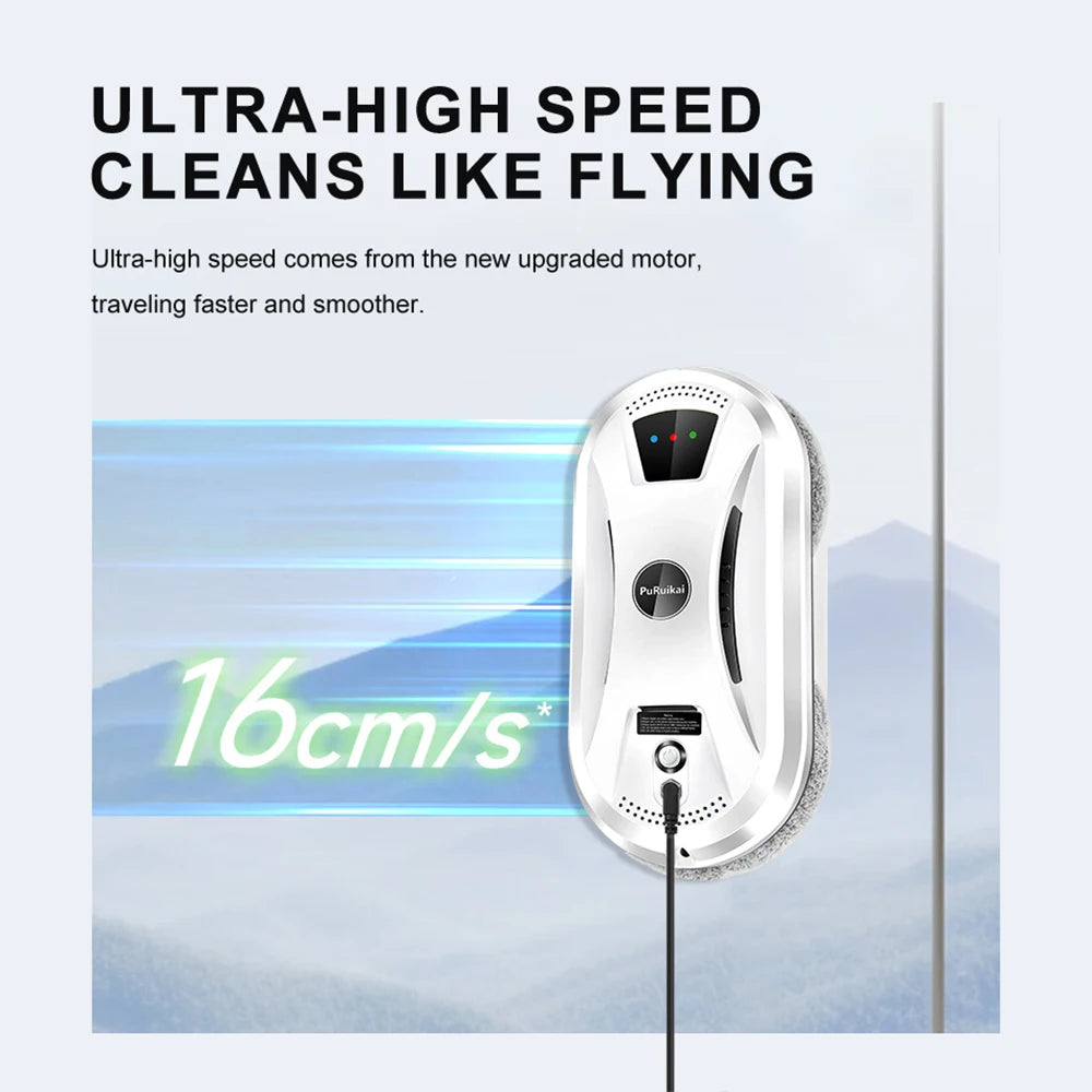 PuRuiKai AI Window Cleaning Robot Streak-Free For Windows Tiles