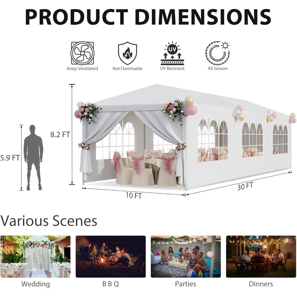 Party Tent Outdoor Canopy Gazebo Shelter With Sidewalls Heavy Duty Waterproof