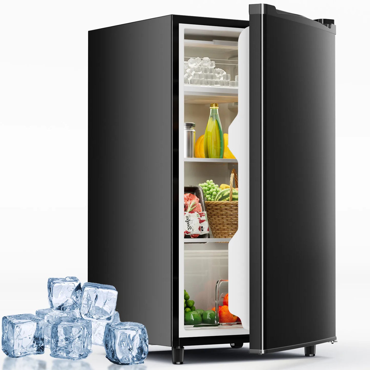 Quiet Compact Mini Fridge With Freezer Compartment Single Door Design