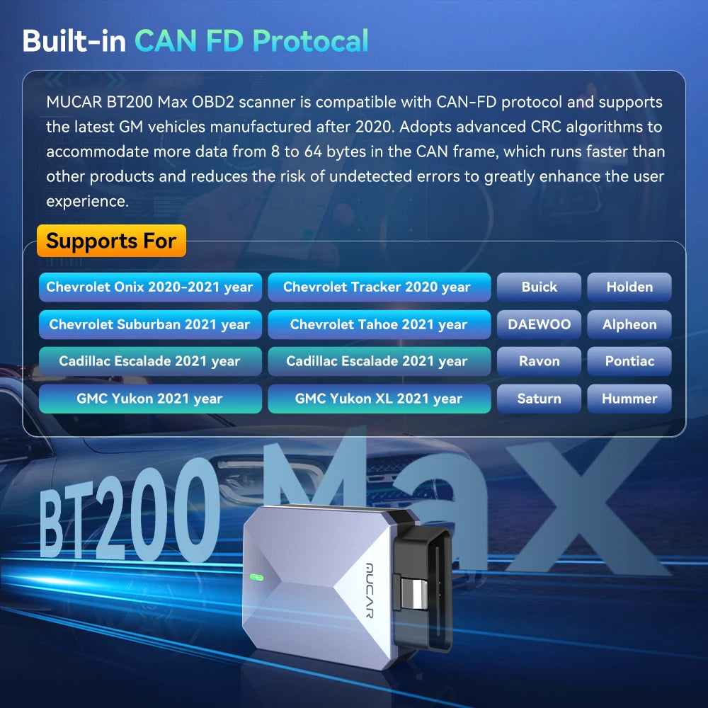 MUCAR BT200 Max OBD2 Scanner Bi-Directional Diagnostic Tool