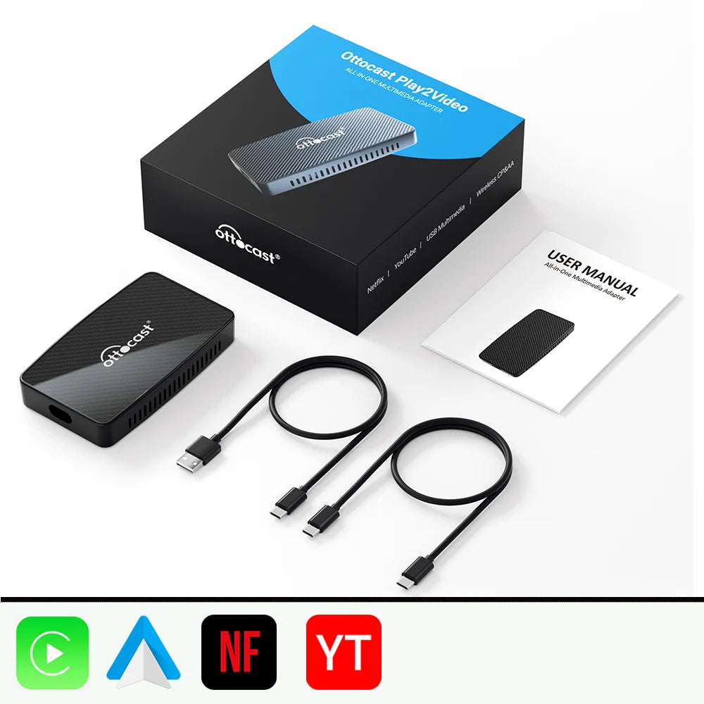 OTTOCAST Play2Video Pro Wireless CarPlay Android Auto Adapter