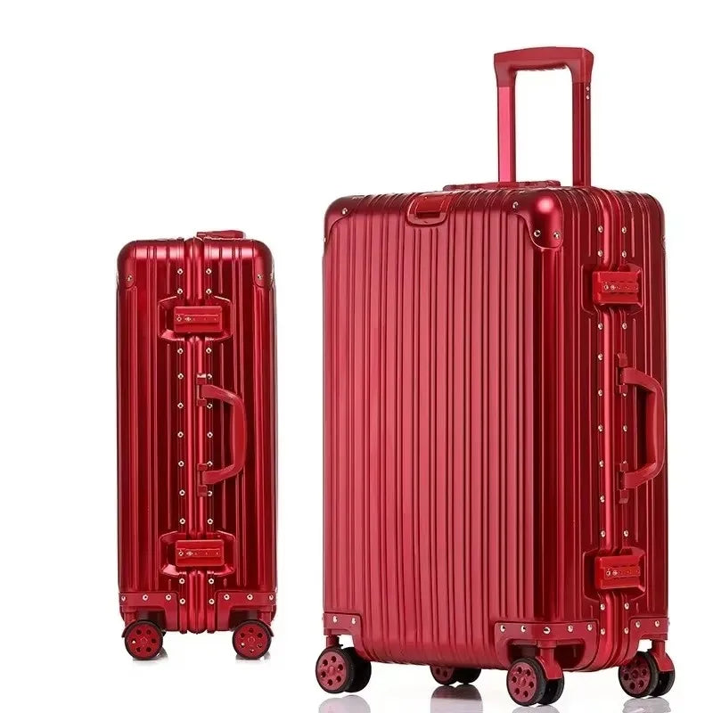 NONECN Aluminum Magnesium Alloy Travel Luggage Rolling Suitcase