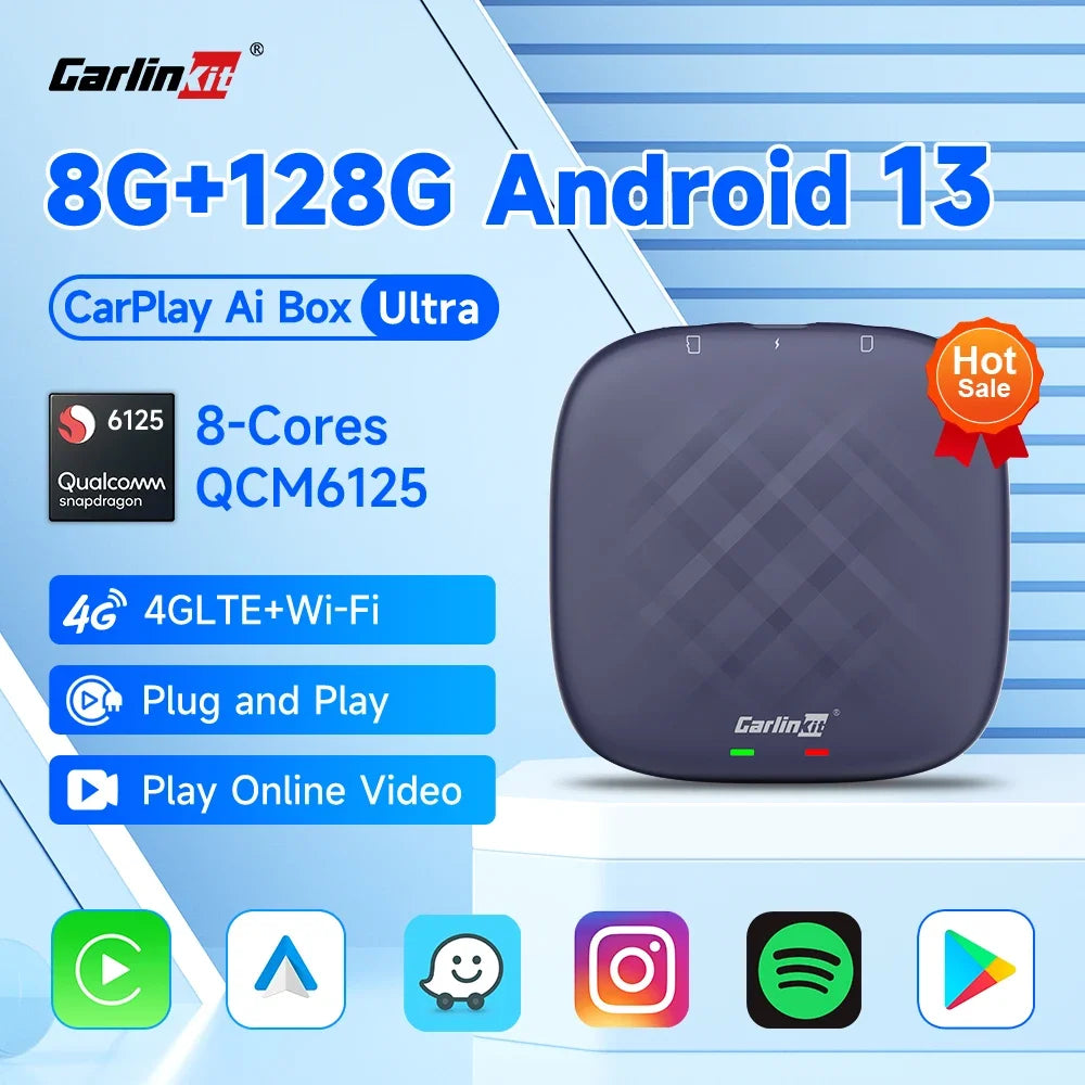 Carlinkit Android 13 CarPlay AI Box 8G128G Quad Core Wireless