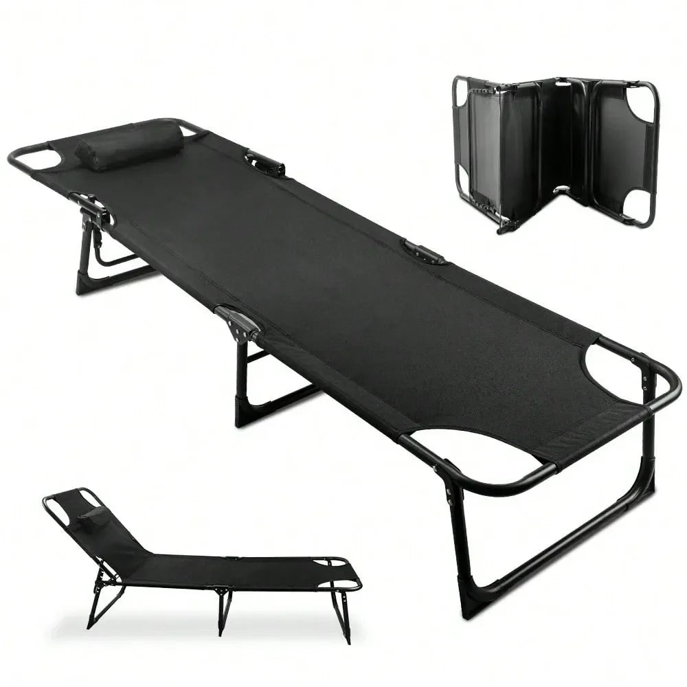 XMSJ Camping Cot With Pillow Mattress Heavy Duty Foldable Bed