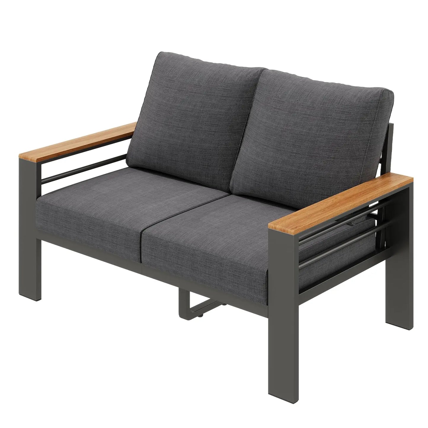 Aluminum Outdoor Patio Furniture Set 7 Seat Sectional Coffee Table