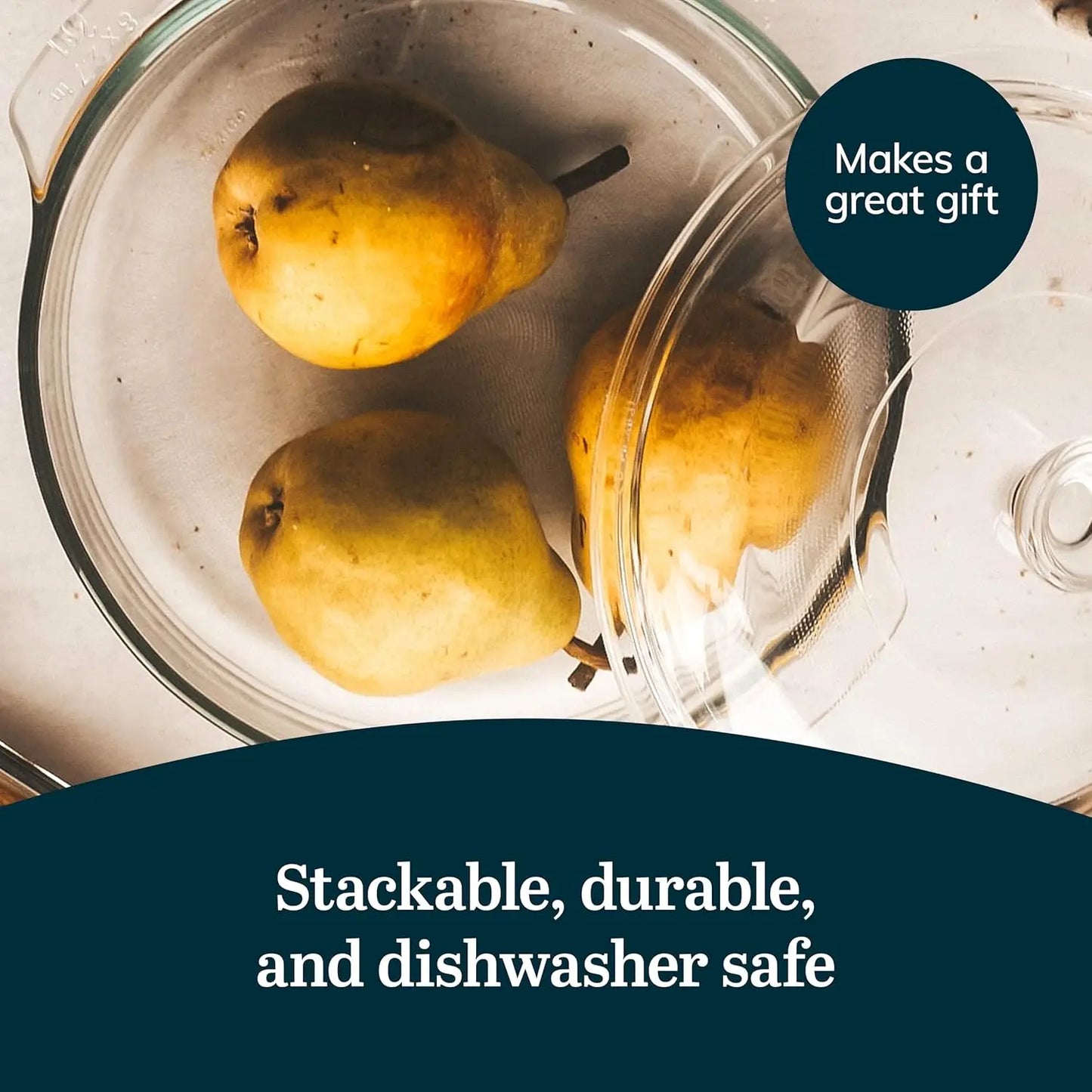 Glass Casserole Baking Dish Set With Lids Oven Safe