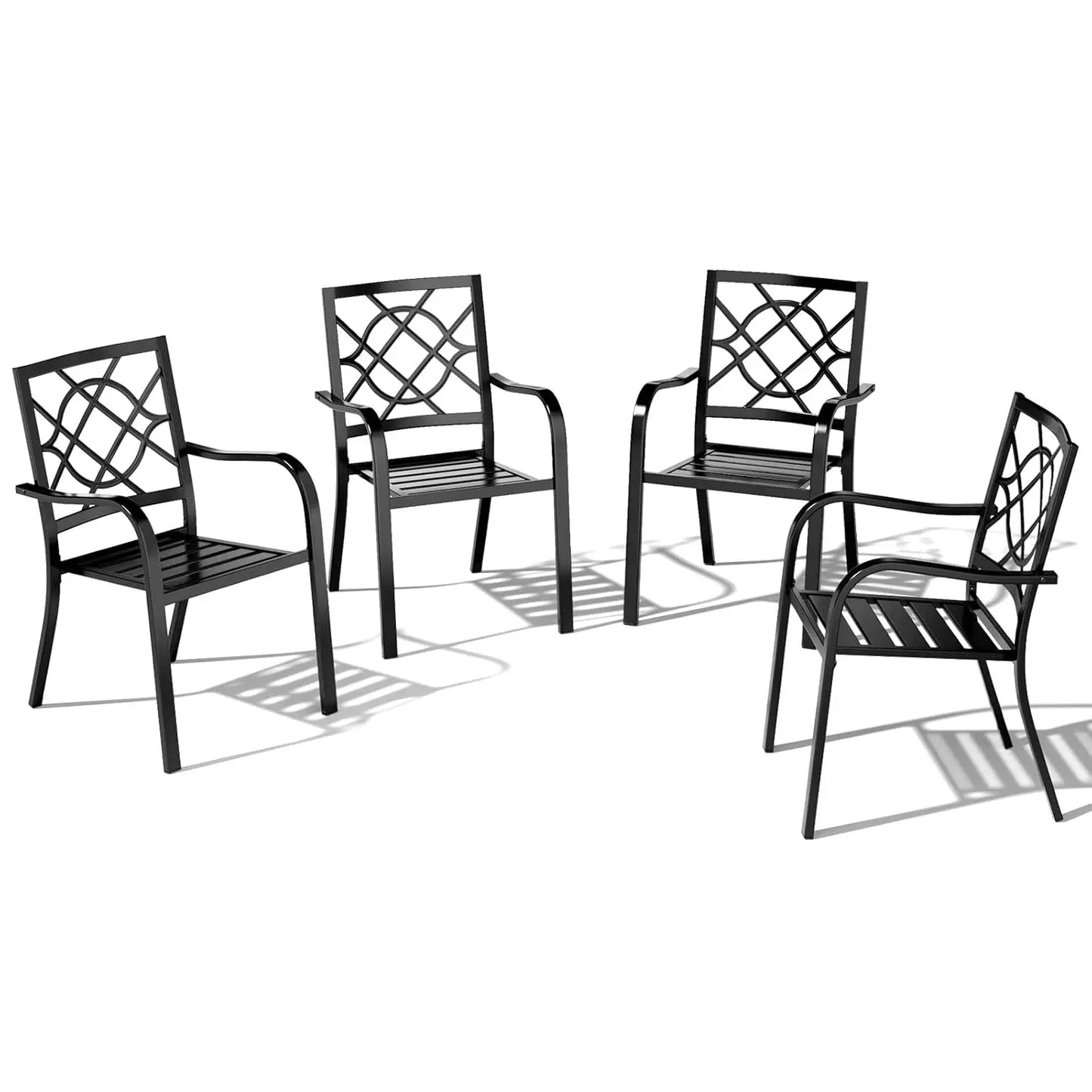 Metal Swivel Dining Chairs Set Of Four Outdoor Patio Furniture