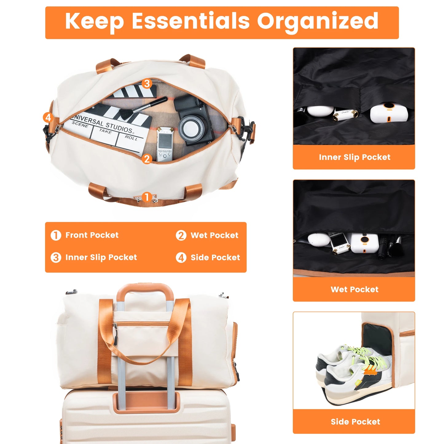 TravelhouseCN ABS Luggage Set With Spinner Wheels TSA Lock