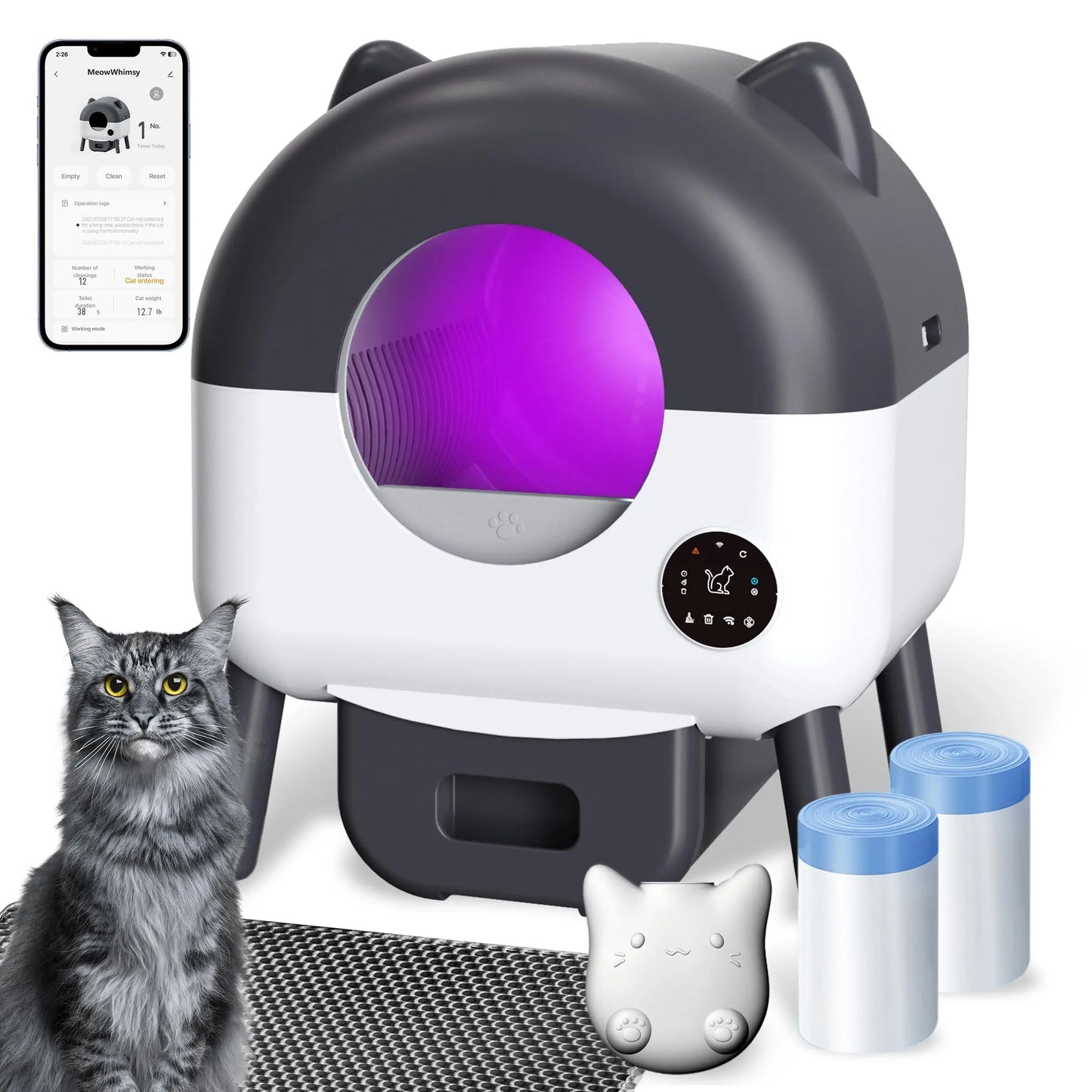 MeowWhimsy Automatic Self Cleaning Litter Box S7 For Cats