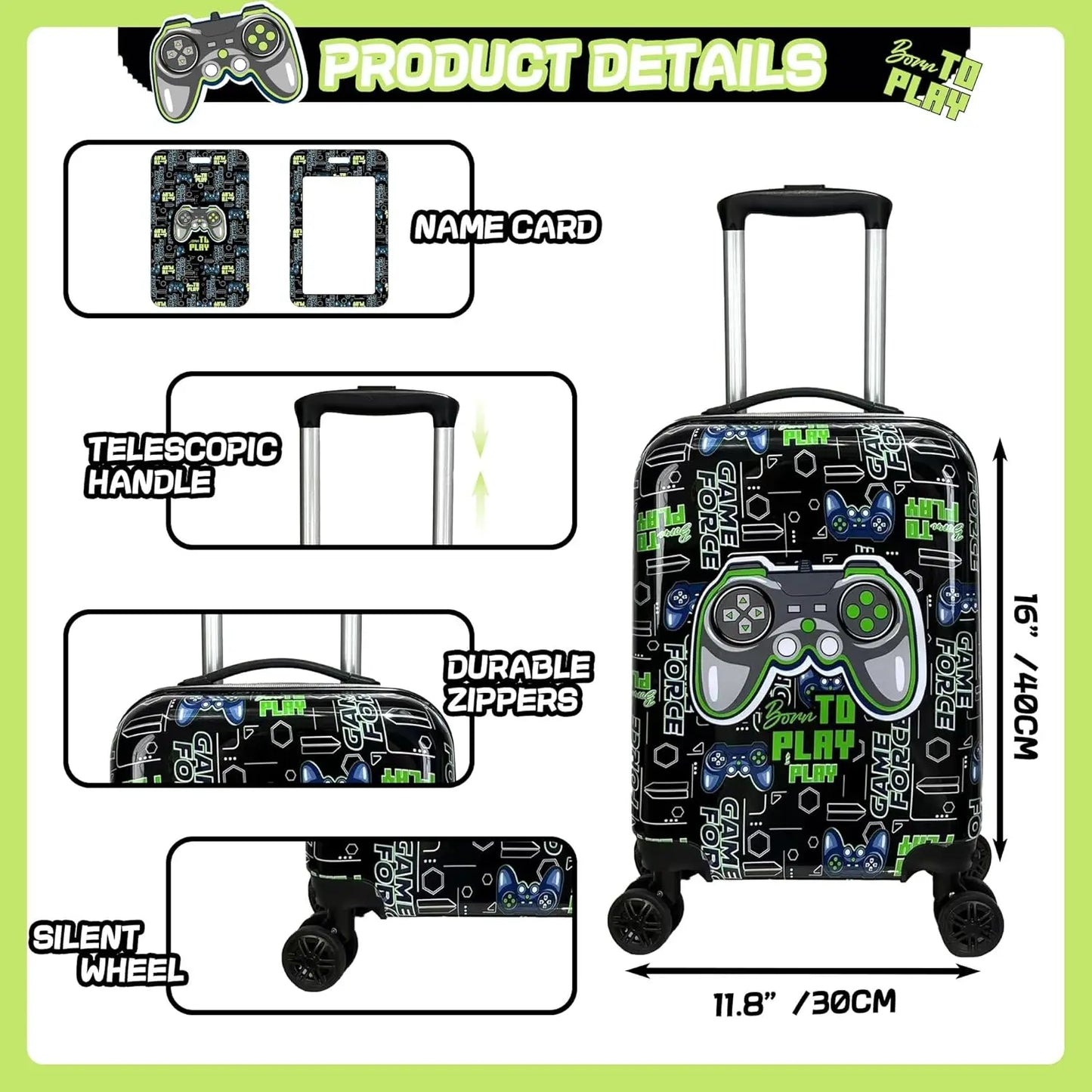 Kids Luggage Set With Spinner Wheels Airline Approved Carry On