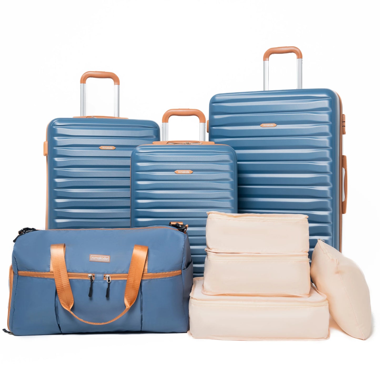 TravelhouseCN ABS Luggage Set With Spinner Wheels TSA Lock
