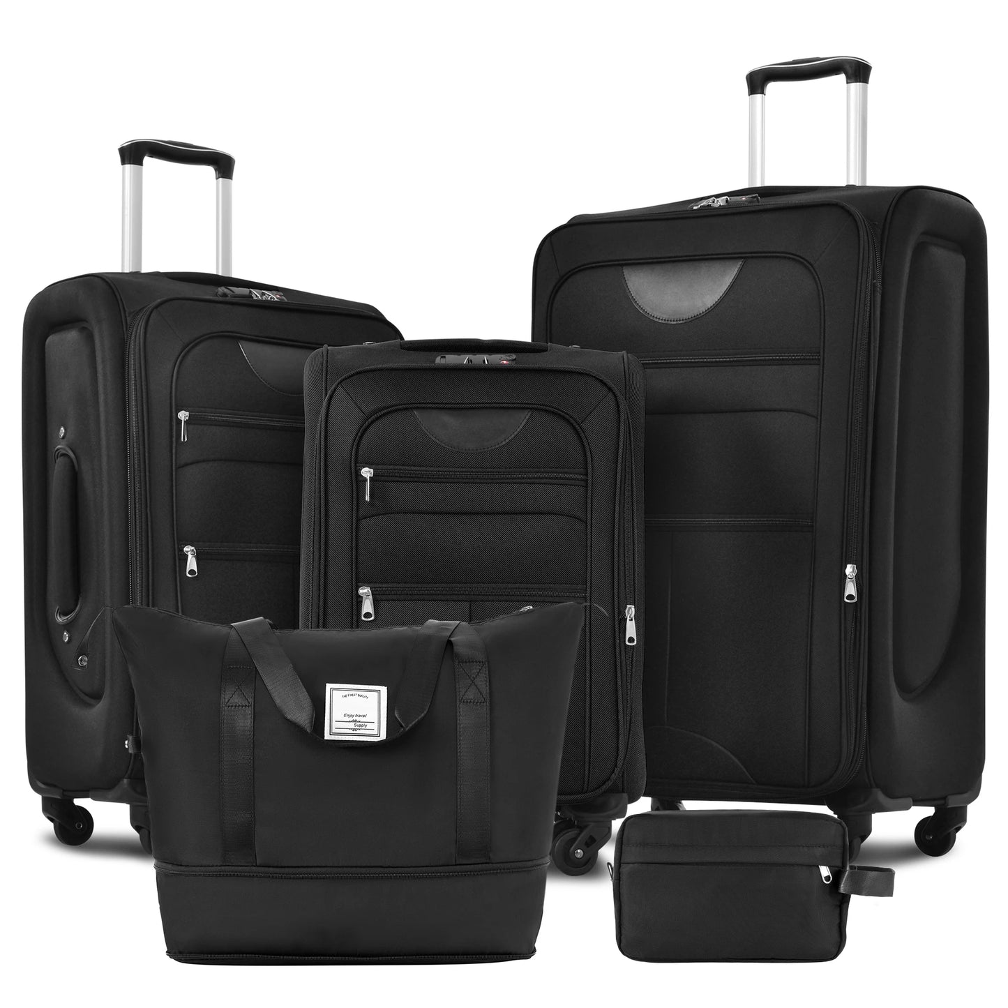NONECN Softside Luggage Expandable 5 Piece Set Duffel Bag