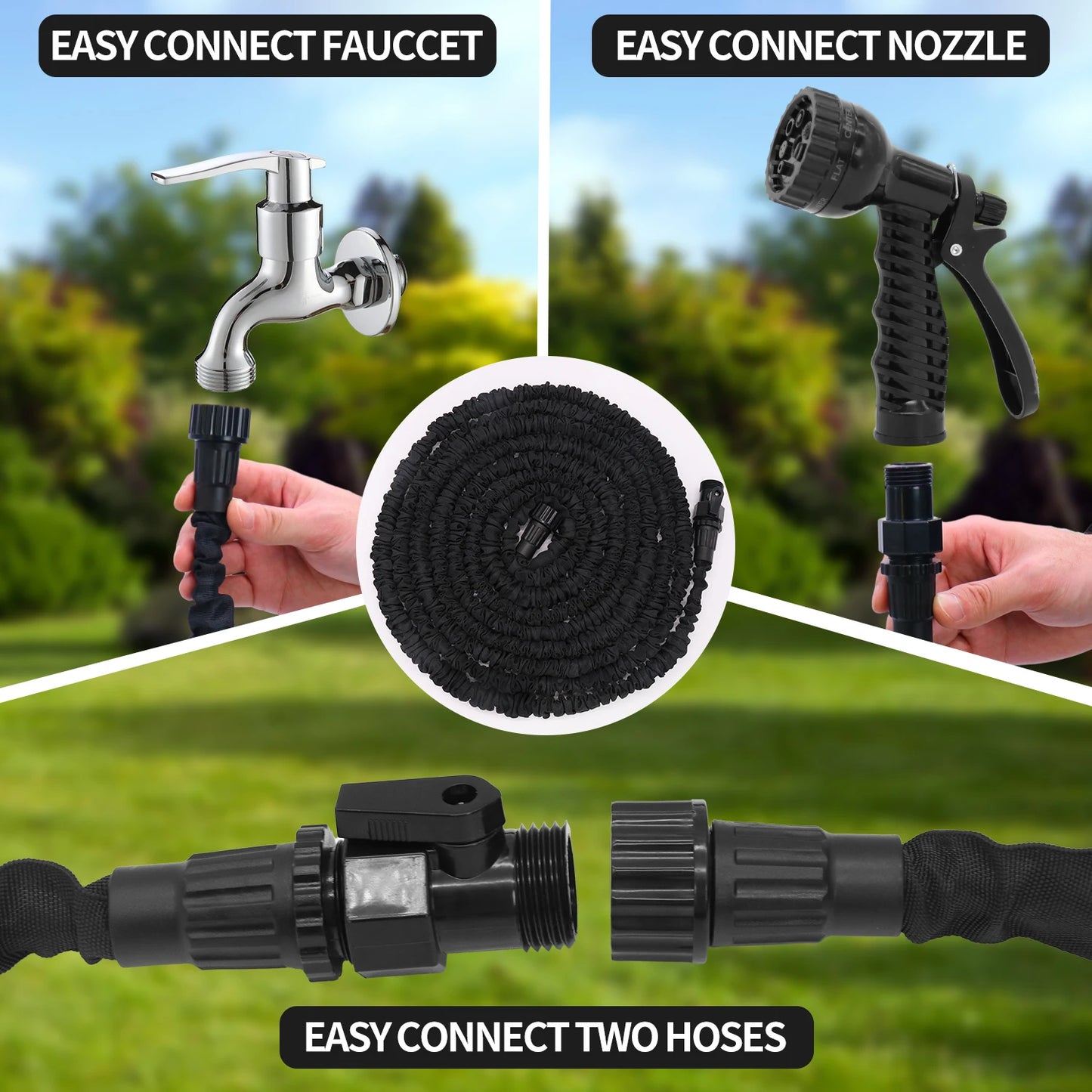 GardenJoy Expandable Water Hose For Garden And Car Wash