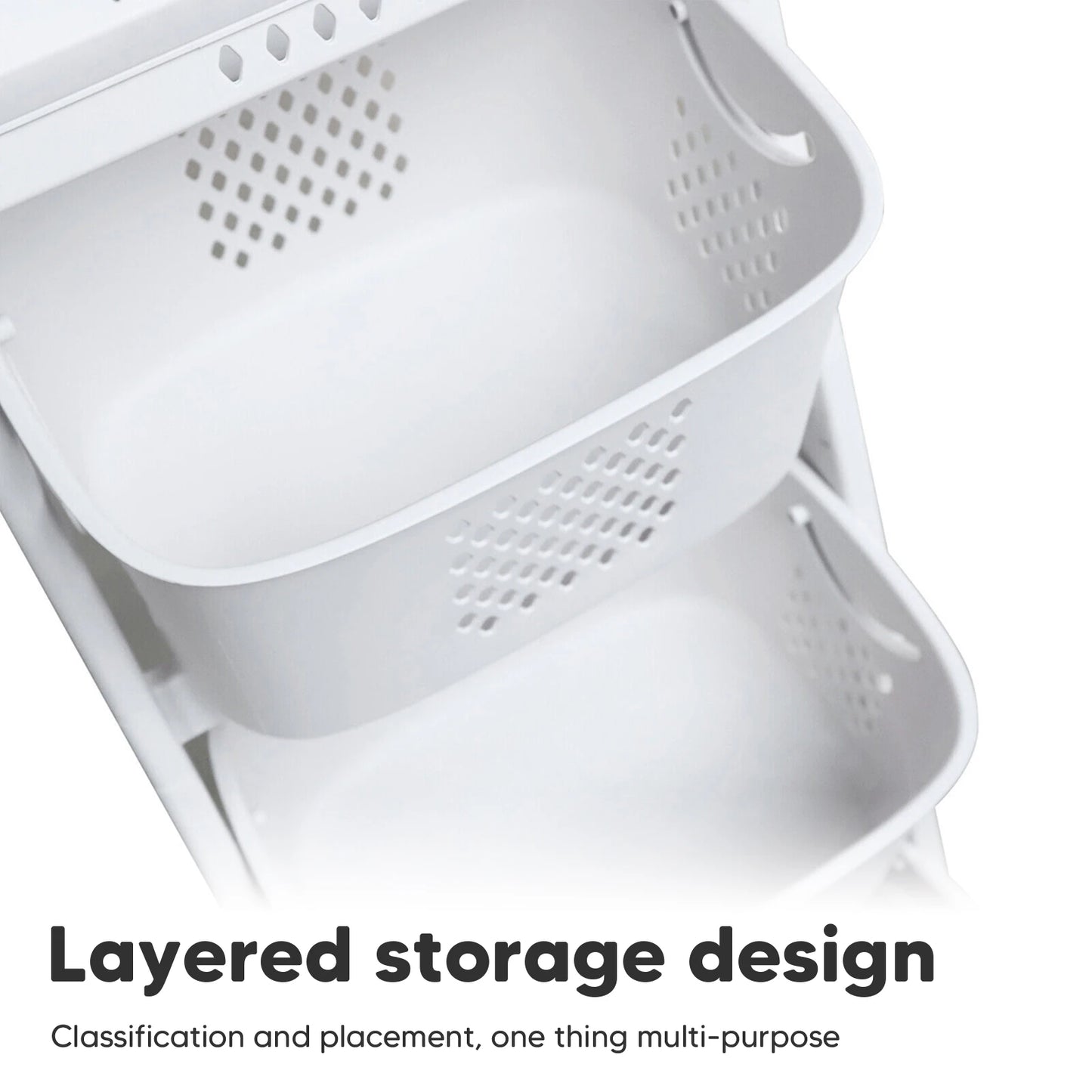NONECN 2 To 4 Tier Laundry Cart Buckets And Wheels