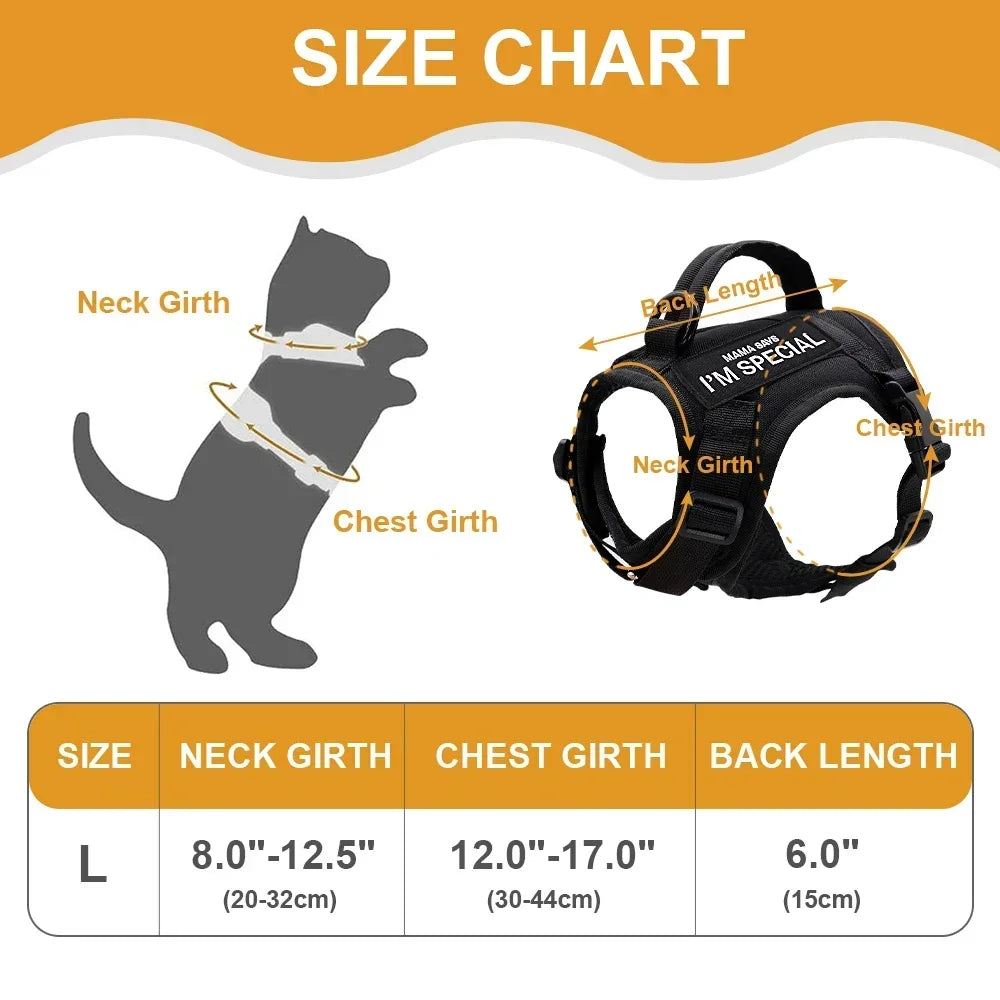 Nylon Cat Harness Vest With Handle Military Tactical Cats