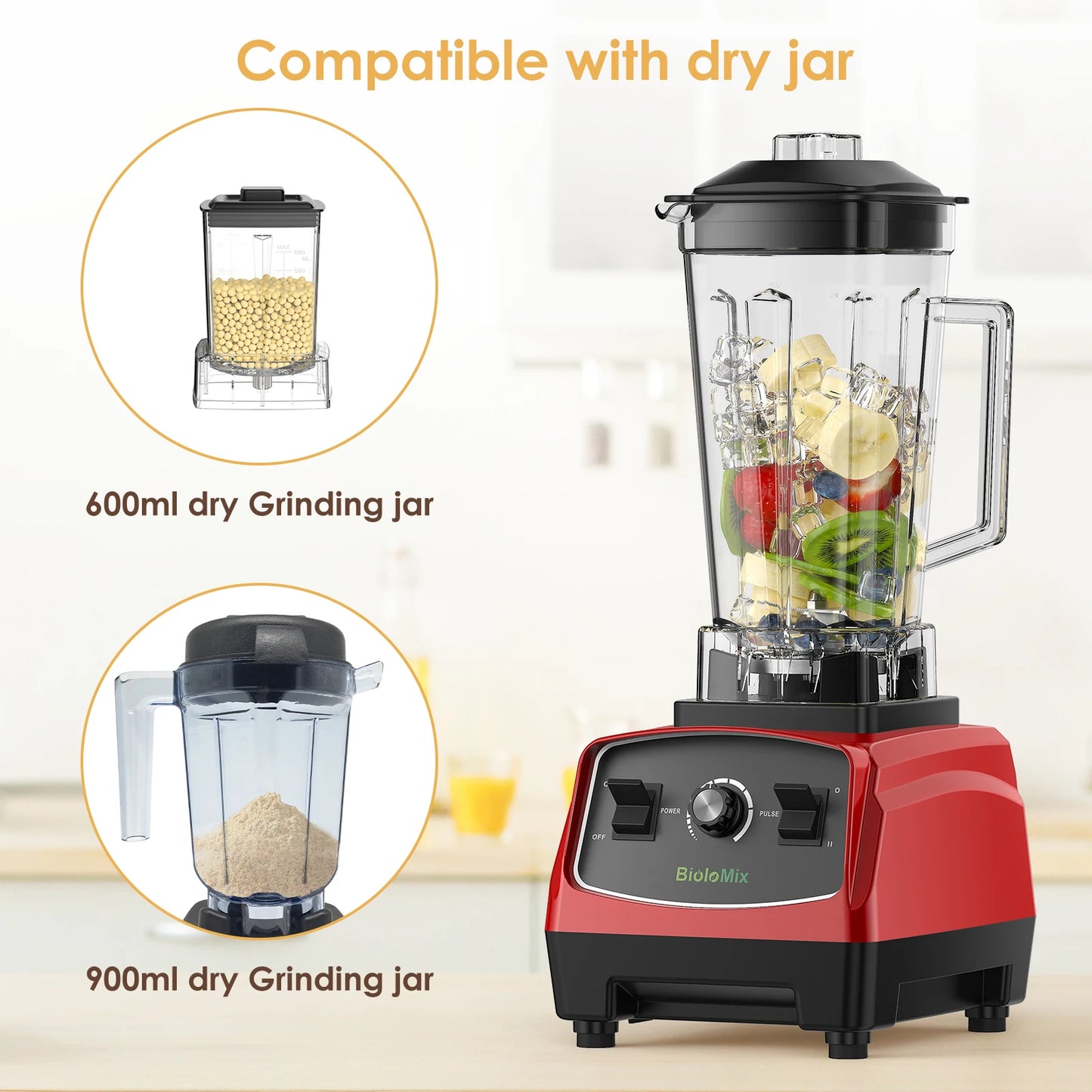 Biolomix BPA Free 3HP Blender Juicer Heavy Duty Food Processor