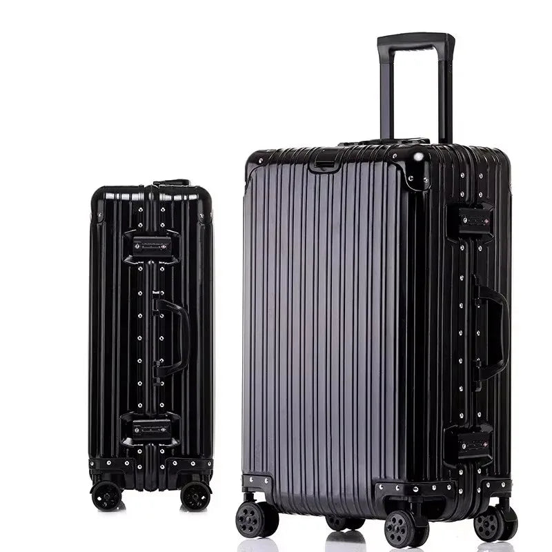 NONECN Aluminum Magnesium Alloy Travel Luggage Rolling Suitcase