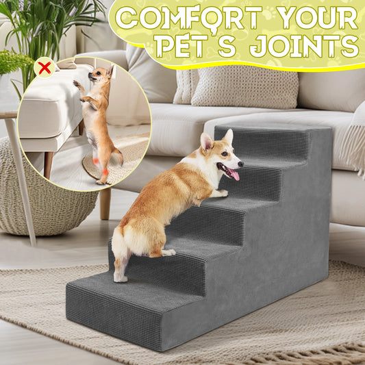 Niubya Pet Stairs 4-Tier And 5-Tier Non-Slip Foam Steps