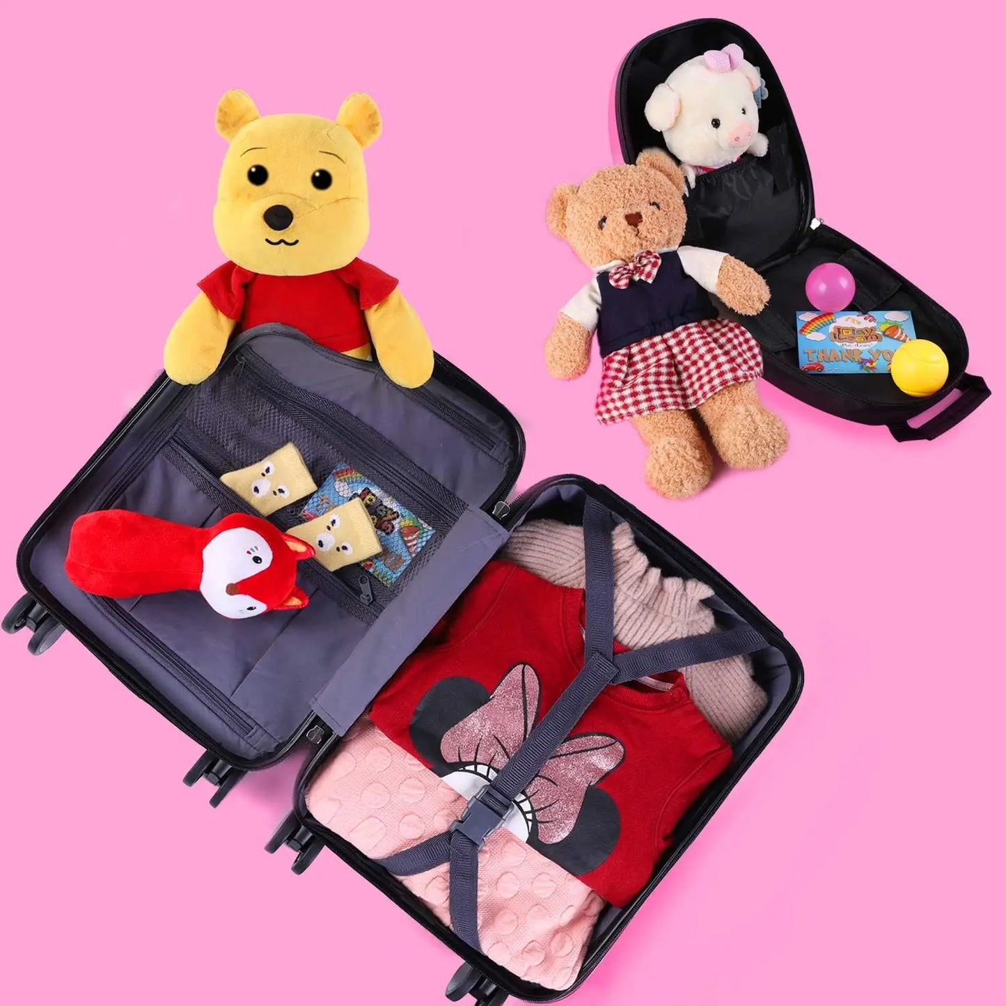Caster Unicorn Kids Luggage Set With Backpack Rolling Suitcase