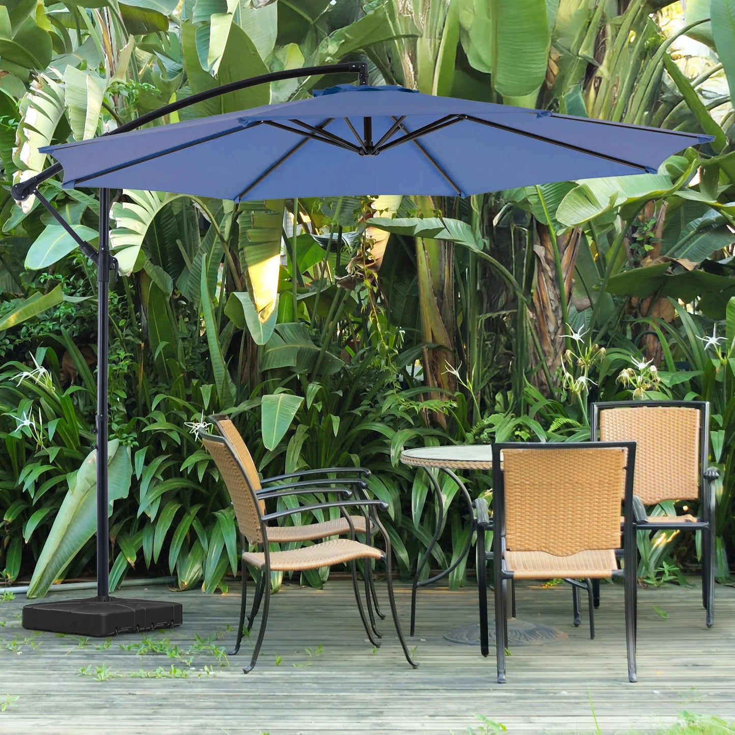 JHK Outdoor Patio Cantilever Umbrella Easy Tilt UV Protection