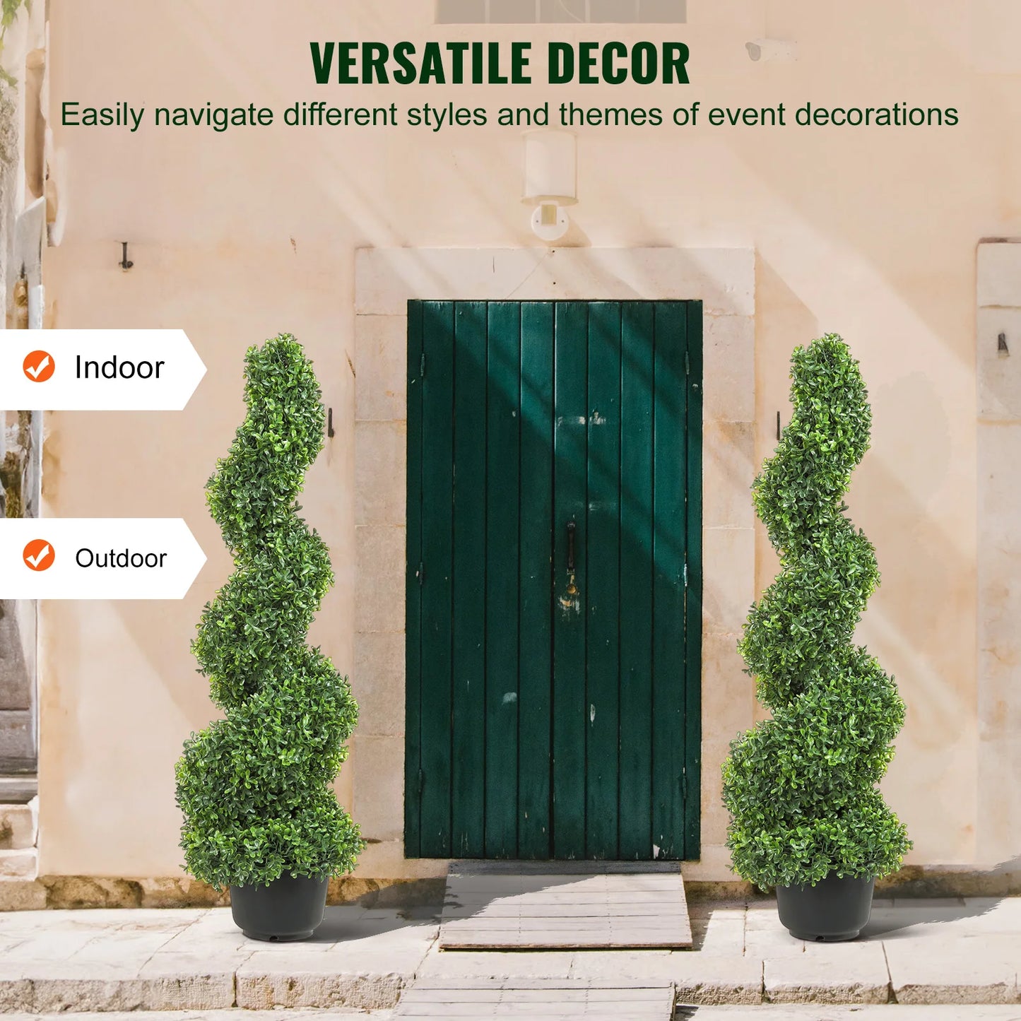 Artificial Boxwood Spiral Topiary Tower Outdoor Garden Decor