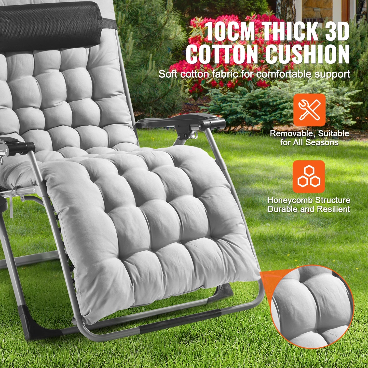 SucceBuy Zero Gravity Chair Adjustable Recliner With Cushion Footrest Cupholder