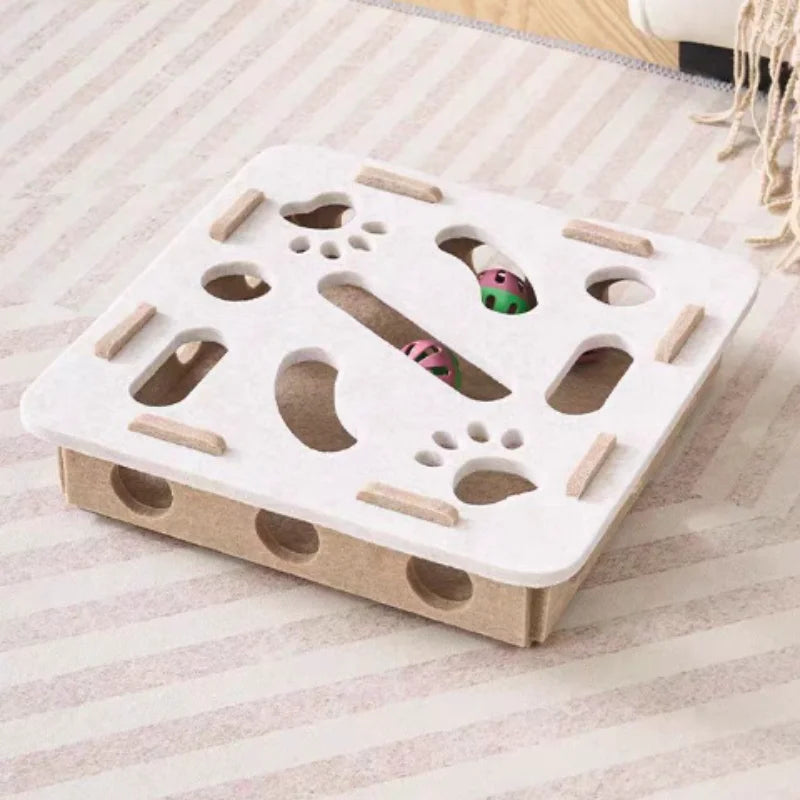 Interactive Cat Maze Puzzle Toy With Bell Balls For Kitten