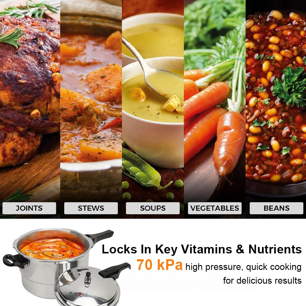 Aluminum Alloy Pressure Cooker With Steaming Plate For Induction Stove