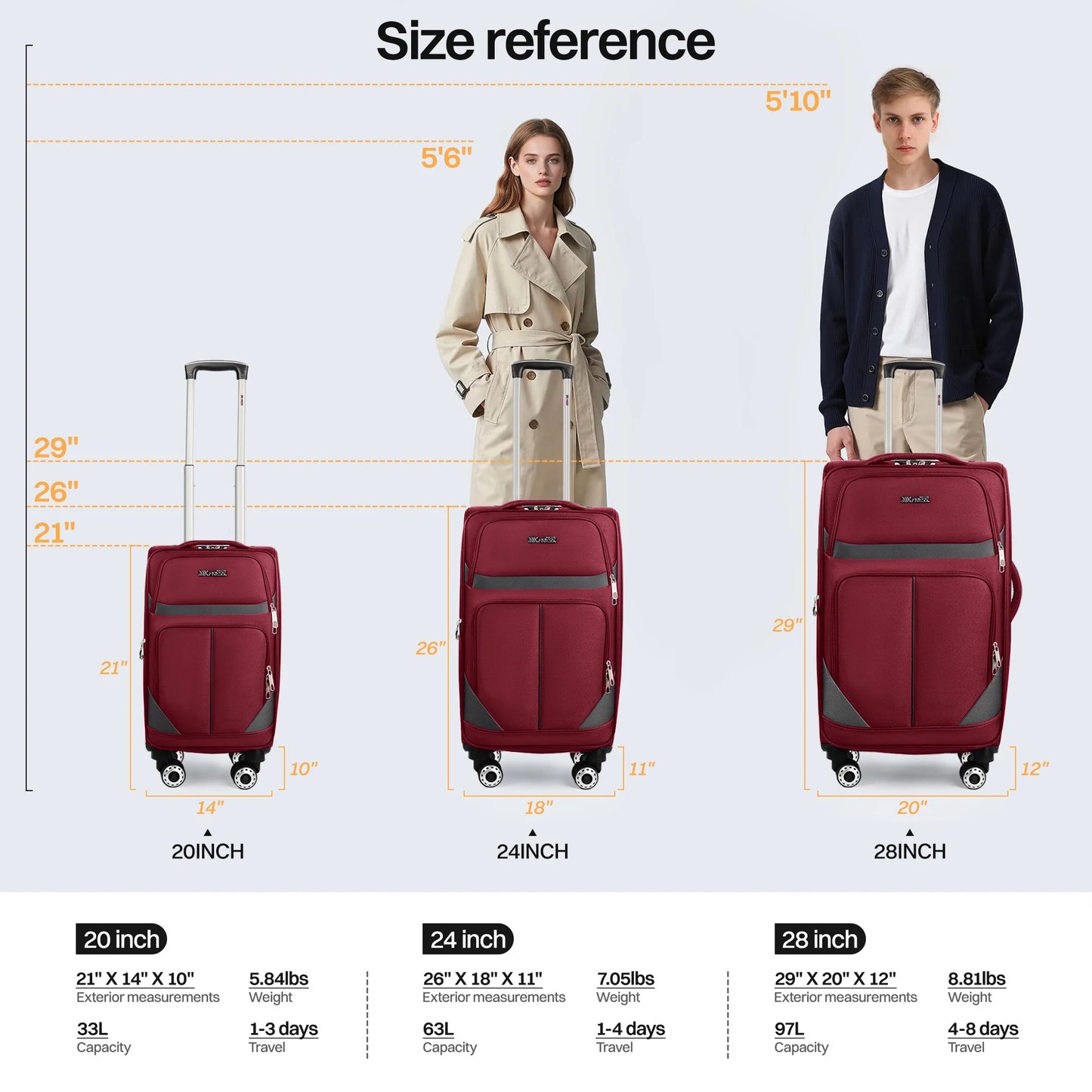 New York XPress Expandable Luggage Set 3 Piece Spinner