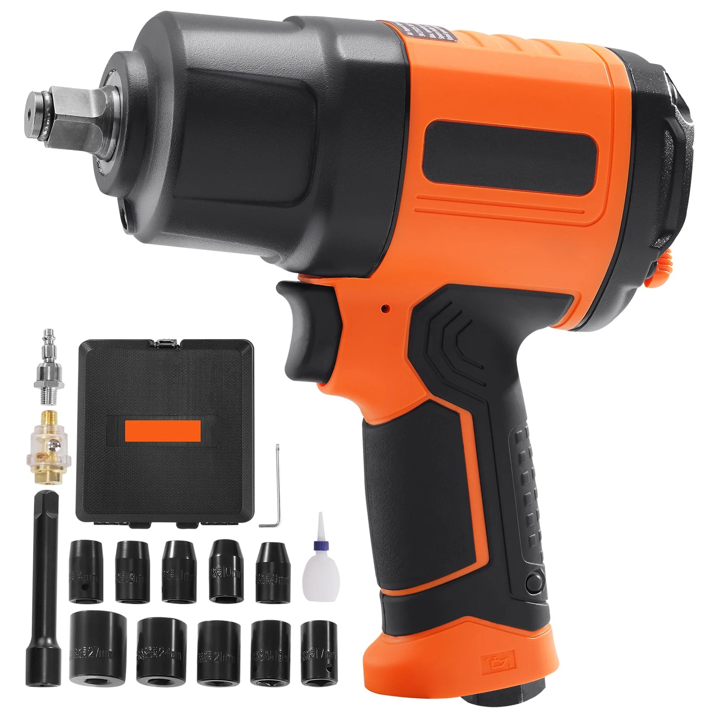 SucceBuy Pneumatic Impact Wrench With Half Inch Drive Socket Set